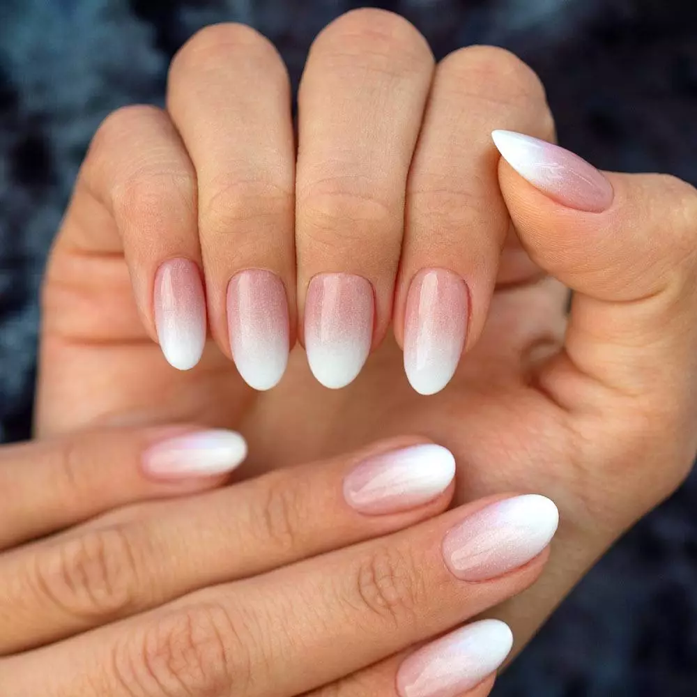 pink and white nails