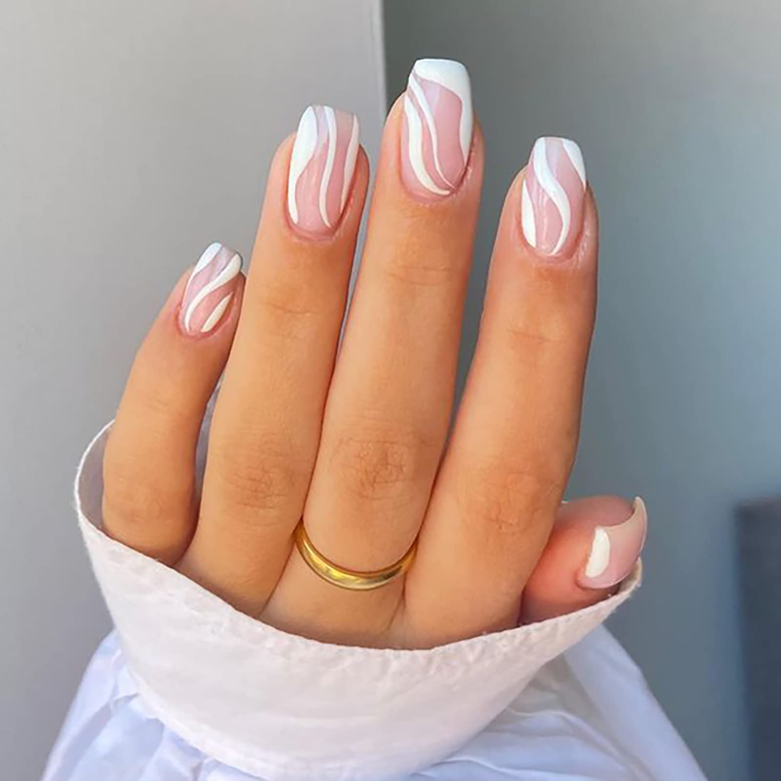 pink and white nails