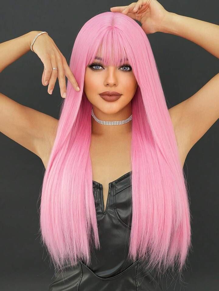 pink wig human hair