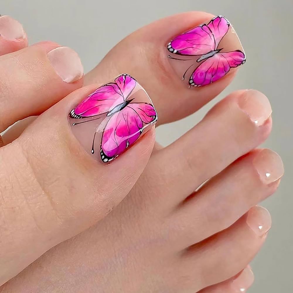 elegant french toe nails