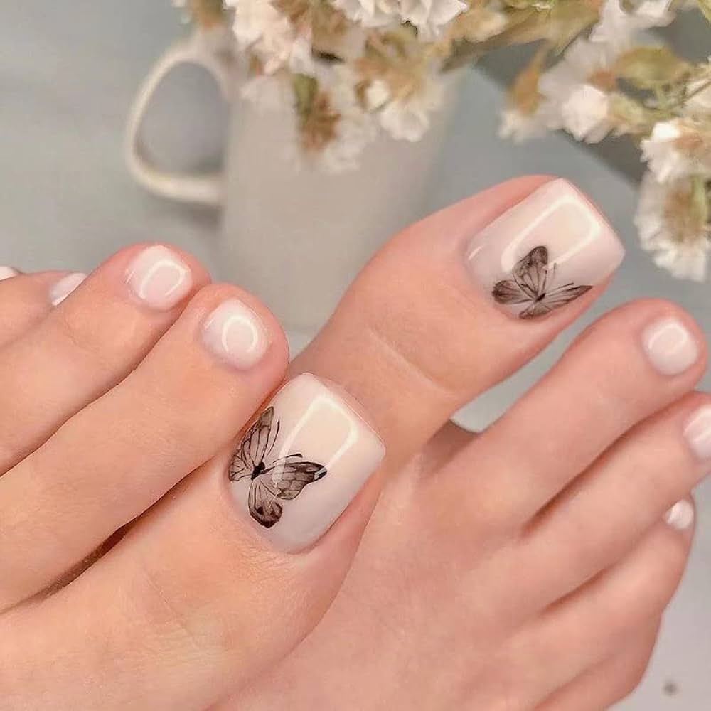 elegant french toe nails