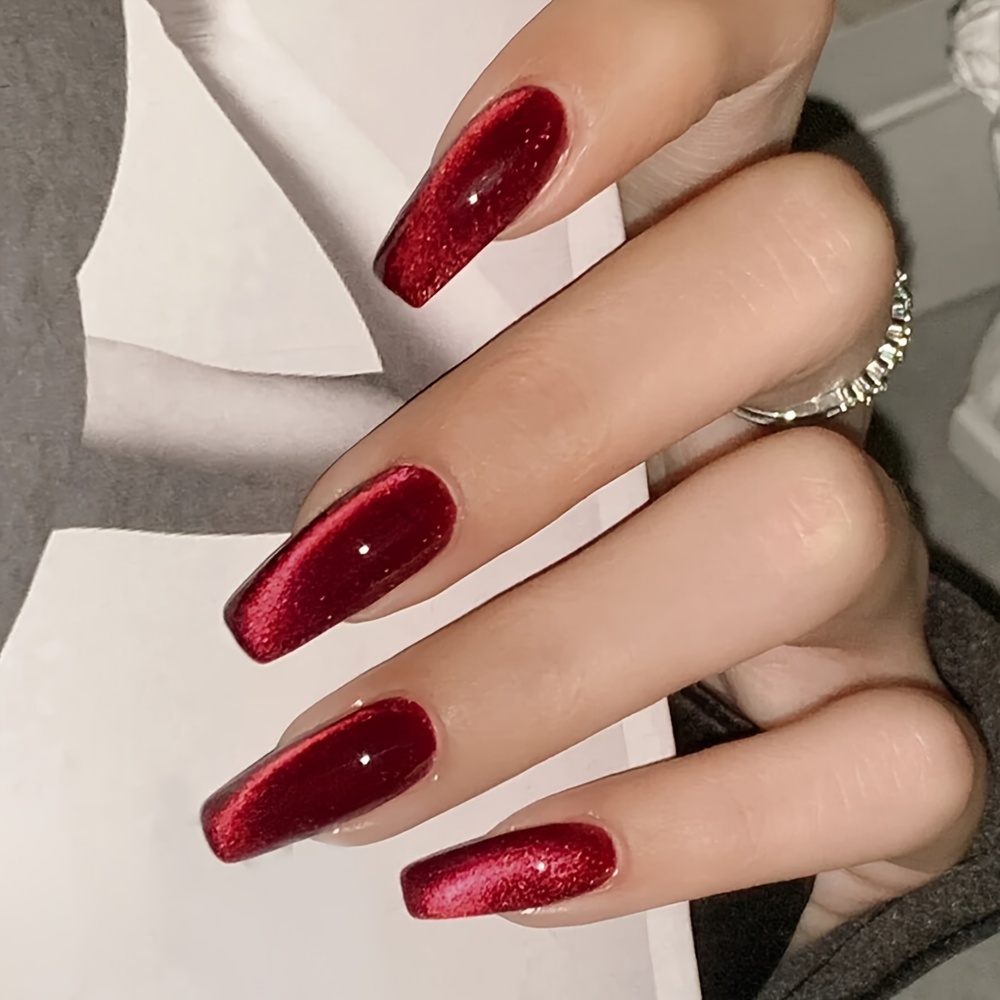 red acrylic nails