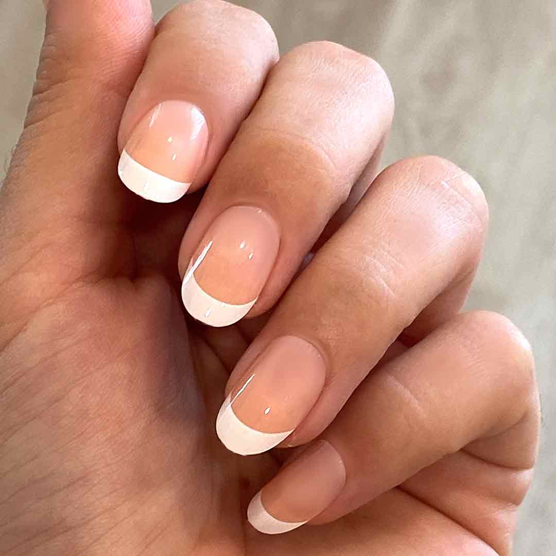 classy short french nails