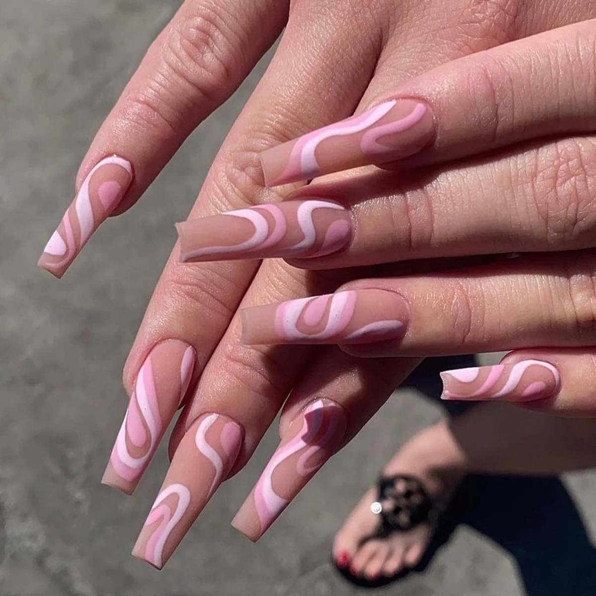 pink nails design