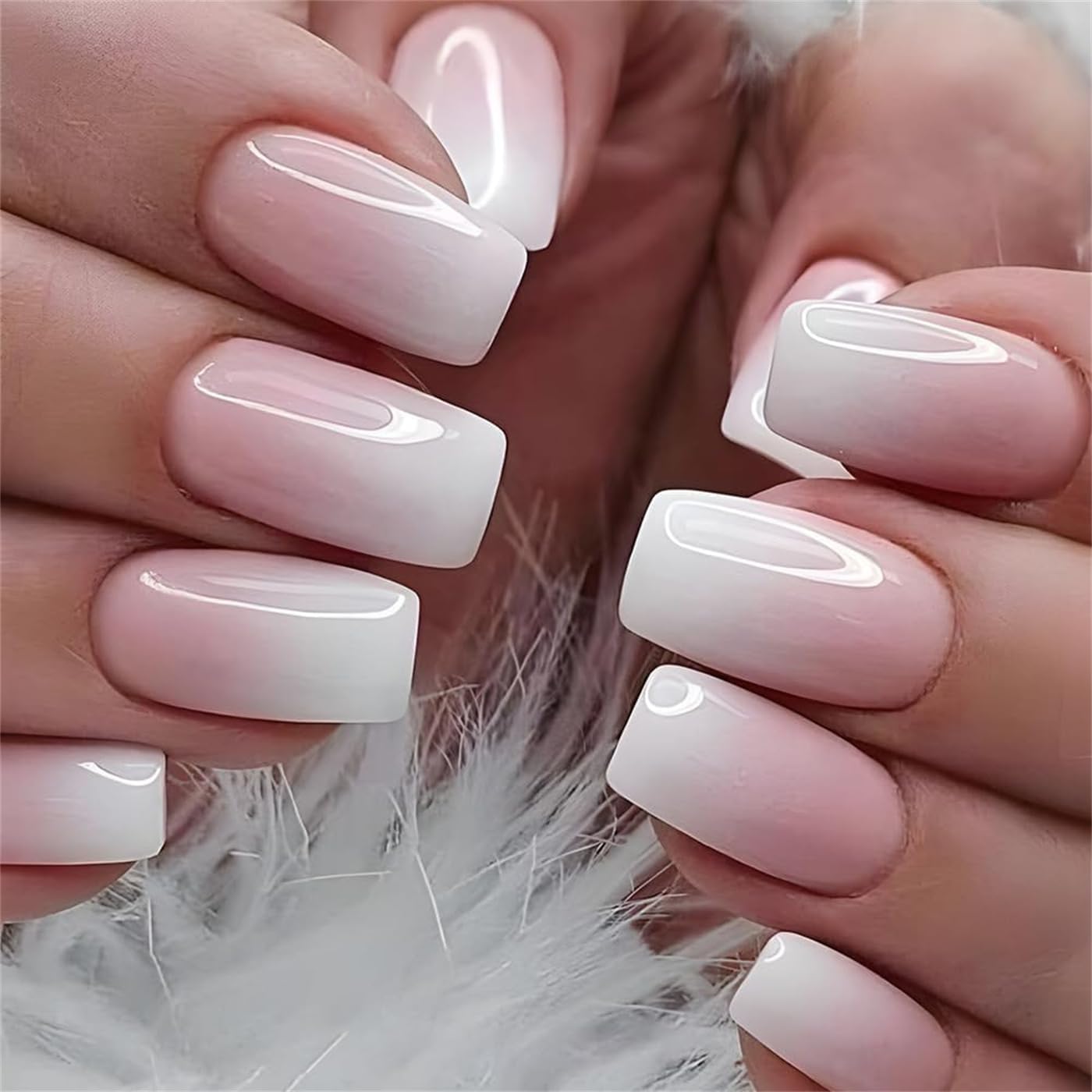 pink and white nails