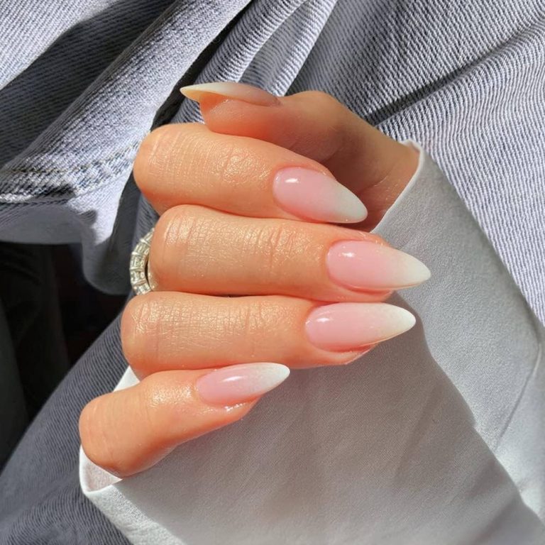 pink and white nails