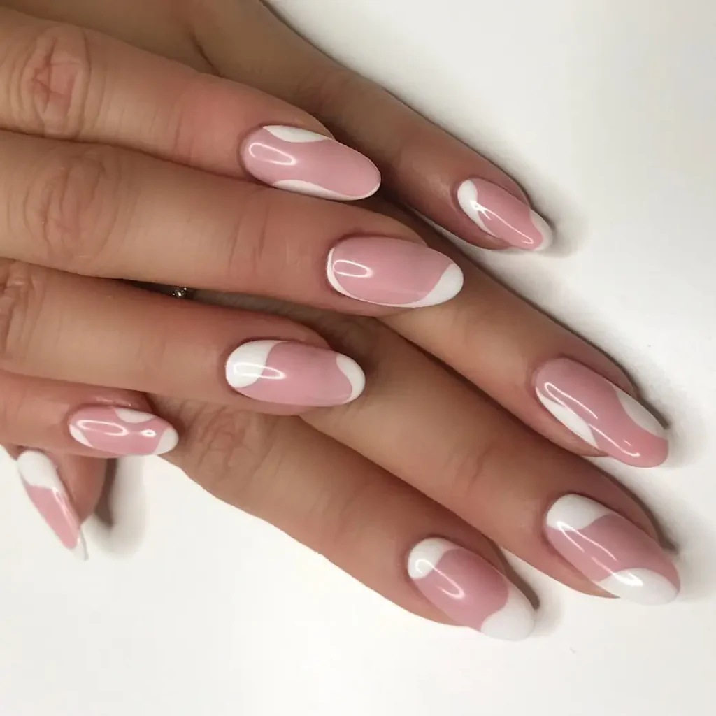 pink and white nails